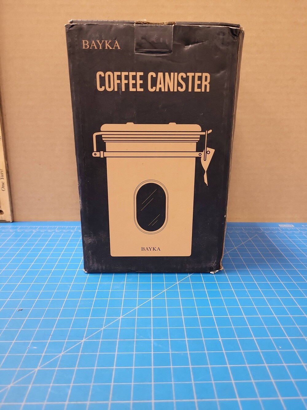 BAYKA Coffee Canister Airtight Storage Container 22oz Grey Stainless Steel